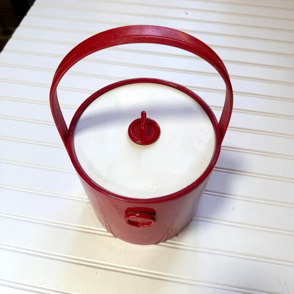 Vintage Red Rover Klad Ice Bucket – Eclectic 90s Barware Retro Style